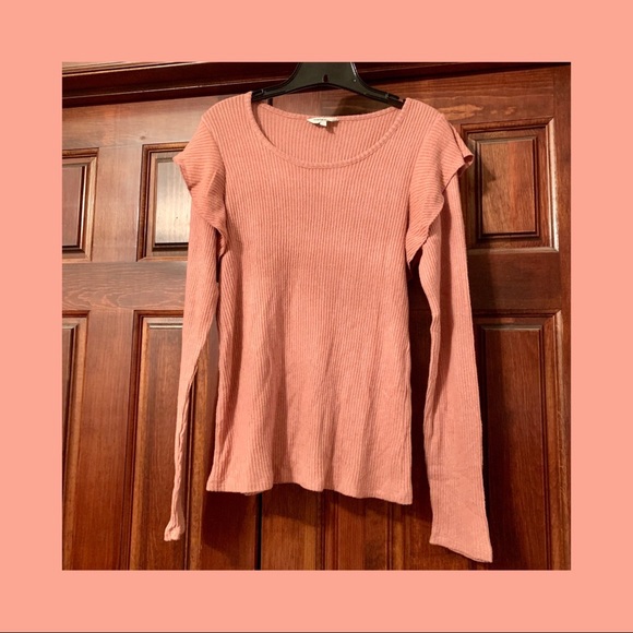 Lucky Brand Ruffle Sleeve Rib Knit Sweater - Picture 3 of 6